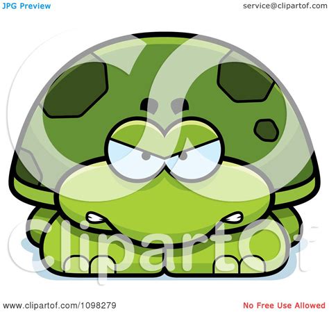 Clipart Angry Green Tortoise Turtle Royalty Free Vector Illustration