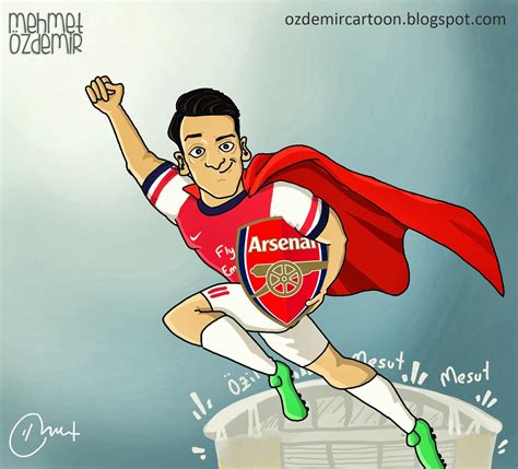 Mehmet Ozdemir Football Cartoon Arsenal Rising Up The Top With Özil