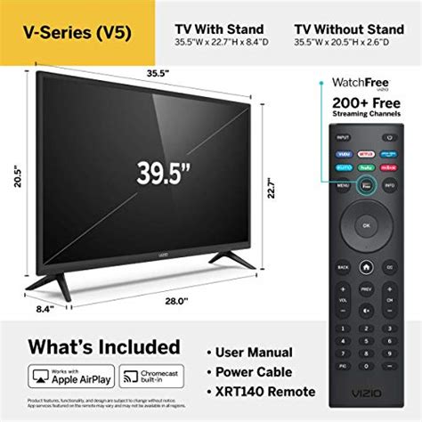 Vizio 40 Inch 4k Smart Tv V Series Uhd Hdr Television With Apple