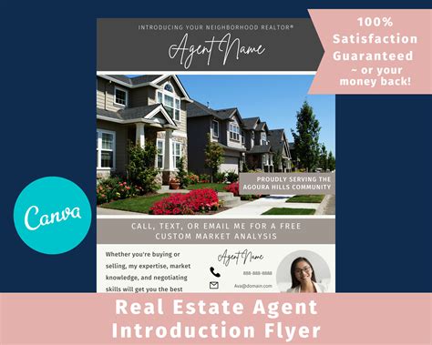 Real Estate Agent Introduction Flyer Template A Customizable Canva Template For Busy Real