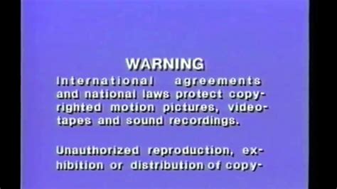 Fbi Warning Wb Version 1985 1995warning Screen Oipc Whv Version