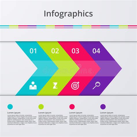 Vector Illustration Infographics Four Arrows Stock Vector