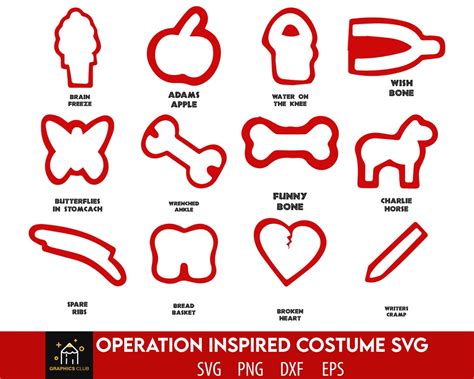 Operation Costume Svg Operation Svg Halloween Operation Pieces Svg