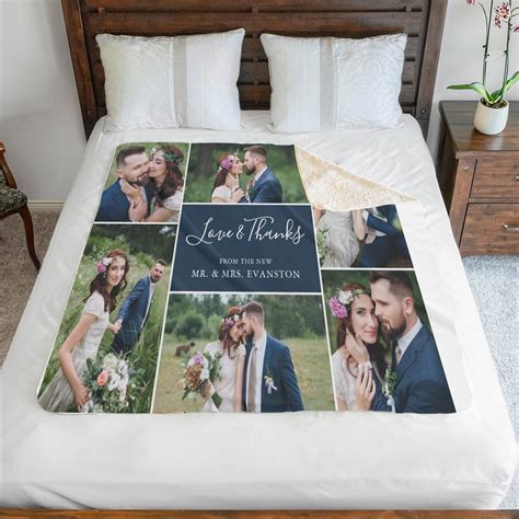 Custom Photo Blanket Wedding Throw Blanket Personalized Etsy