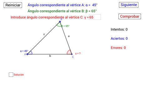Triángulo Cuánto Mide El Tercer ángulo Geogebra