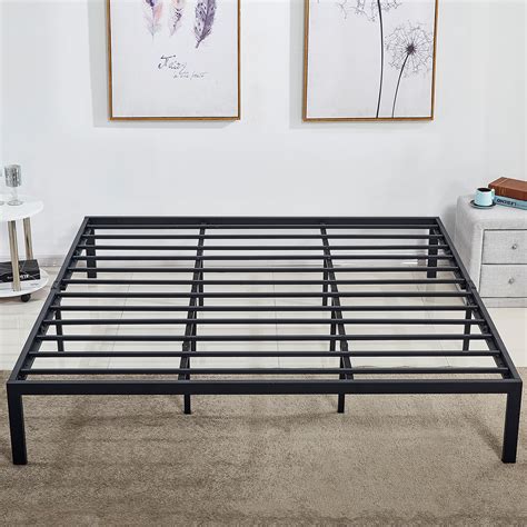 With just 4 inches of height, it gives your modern bed a solid. King Size Low Profile Platform Bed Frame,No headboard ...