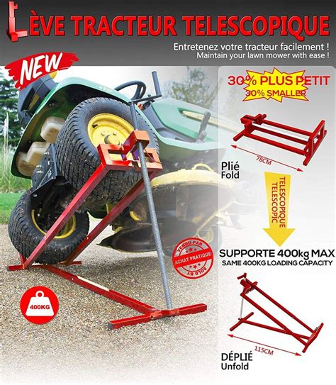 Vounot Ride On Mower Jack Lift Telescopic Maintenance Jack For Lawn