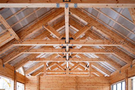 Roof Construction Of Wooden Trusses Architecture Stock Photos