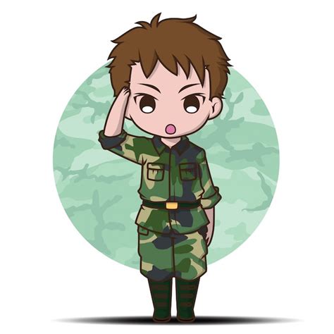 Cute Army Soldier Boy Cartoon Vector Premium Download