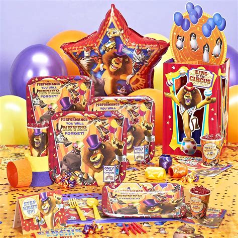 My daughter wanted a madagascar party this year and she wanted alex and marty on the cake. Madagascar 3 Value Pack | Circus birthday party, Kids party supplies, Madagascar party
