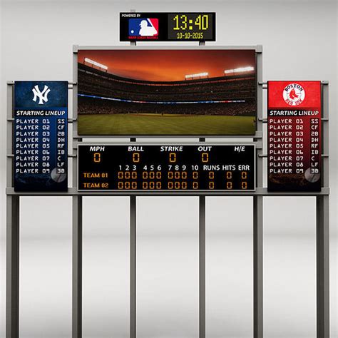 3d Model Baseball Stadium Scoreboard Low Poly Vr Ar Low Poly Max