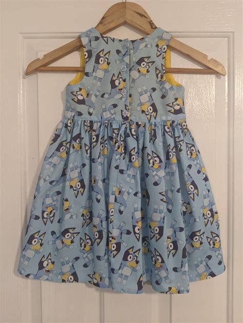 Girls Bluey Tea Party Dress Handmade Cotton Toddler Etsy
