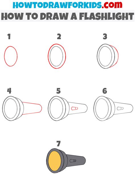 How To Draw A Flashlight For Kids