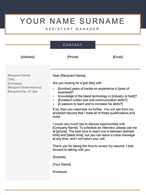 Cover Letter Template Word Doc