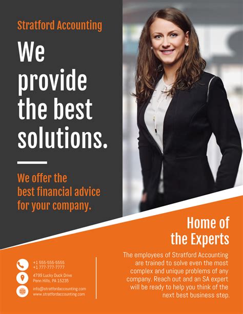 Orange Accounting Business Flyer Venngage