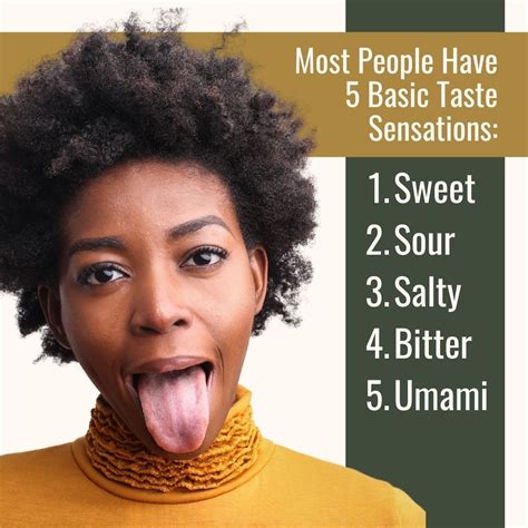 We Have 5 Primary Taste Sensations That Can Be Categorized Into The