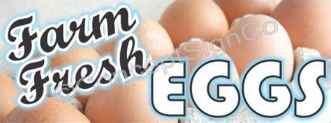 3x8 Farm Fresh Eggs Banner Outdoor Sign Large Farmers Market Stand