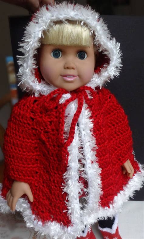 Hooded Cape For 18 Inch Ag American Girl Doll Red White Fur Etsy
