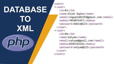 Database To Xml In Php Get Data From Database In Xml Format Php