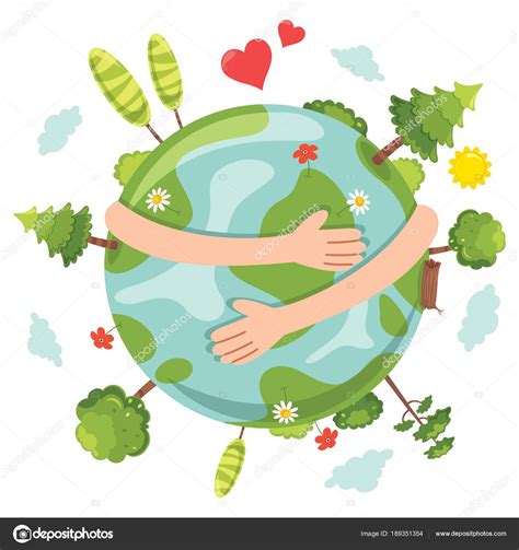 El agua cubre más del 70% de la tierra. Descargar - Ilustración Vector Del Día Tierra ...
