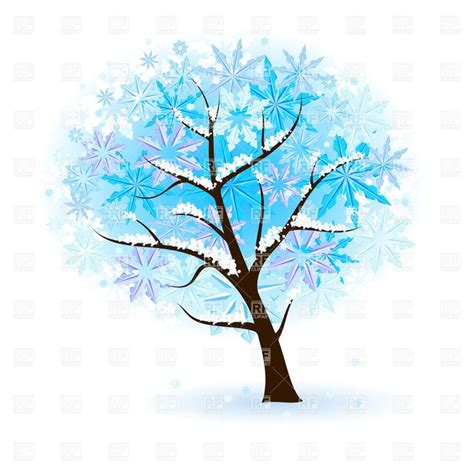 Winter Tree Plants Vector Vector Artwork Art Background