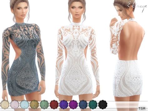 Open Back Short Sequin Dress Mod Sims 4 Mod Mod For Sims 4