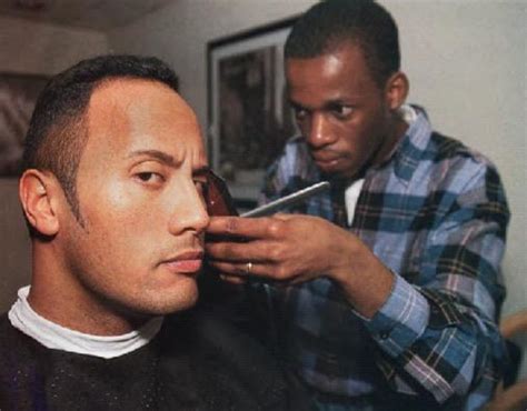 The Rock Getting His Iconic Haircut Done R WWE