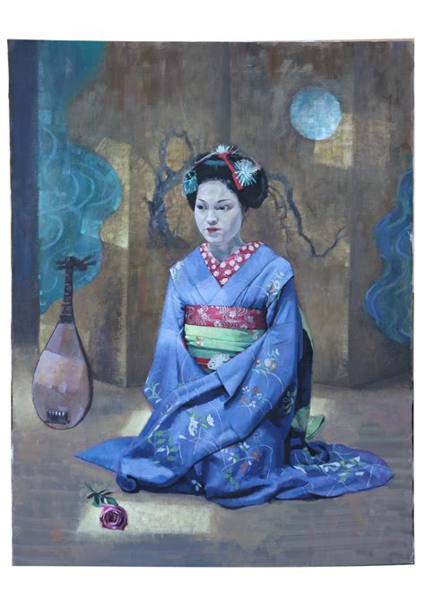 Blue Geisha Oil Painting Painting National Portrait Gallery
