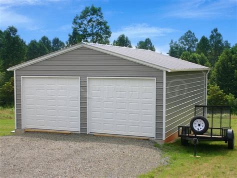 22x26 Vertical Roof Metal Double Car Garage Carport1