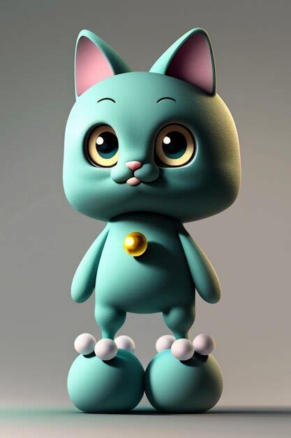 Premium Ai Image Cartoon Anime Style Kawaii Cute Cat Character Model