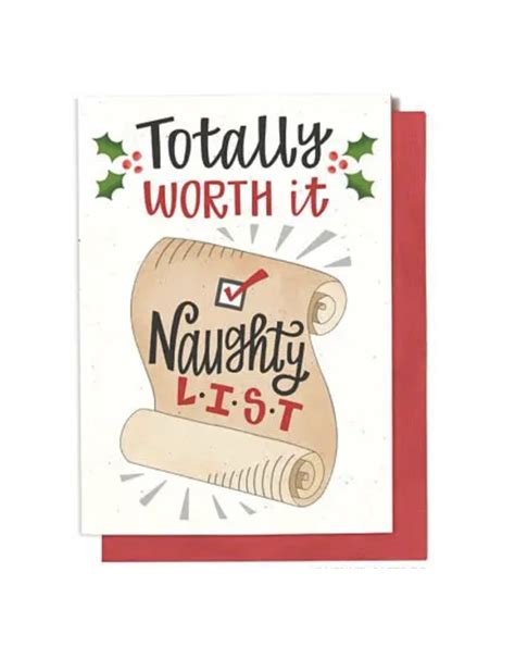 naughty list holiday greeting card home