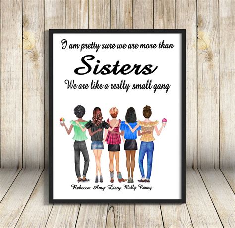 Sisters A4 Print Custom Sisters Picture Personalised Sister Etsy