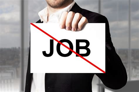 Businessman Holding Sign Job Crossed Out Jobless Stock Photo Download