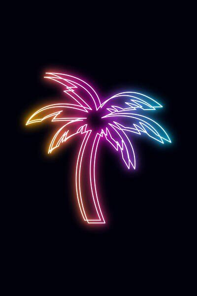 A Palm Tree Outline With A Vaporwave Vibe Neon Wallpaper Neon Light