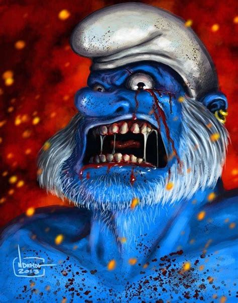 Bad Smurf Cartoon Crazy Devian Art Cookie Monster Wallpaper