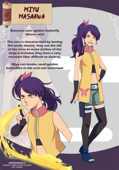 An Anime Character With Purple Hair And Yellow Dress Standing In Front