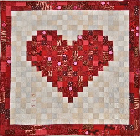 Hand Made Patchwork Heart Quilt Heart Quilt Pattern Heart Quilt