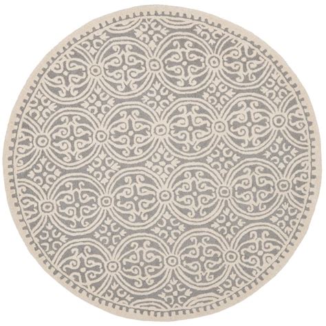 Safavieh Hudson Shag Ivorygray 9 Ft X 9 Ft Round Area Rug Sgh282a 9r