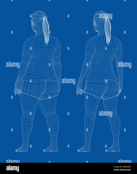 Fat And Slim Woman Before And After Weight Loss Stock Vector Image And Art Alamy