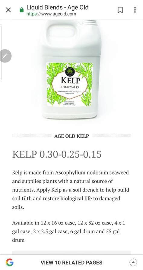 It is a rich product of the ocean, dried, and then pulverized into a meal product and used as a fertilizer. Ago old Kelp and foliar spraying | Grasscity Forums - The ...