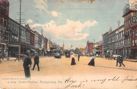 Montgomery Alabama Dexter Avenue Street Scene Vintage Postcard Aa15678