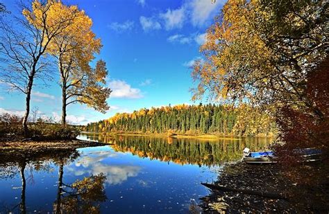 Free Image On Pixabay Fall Lake Landscape Trees Coucher De Soleil