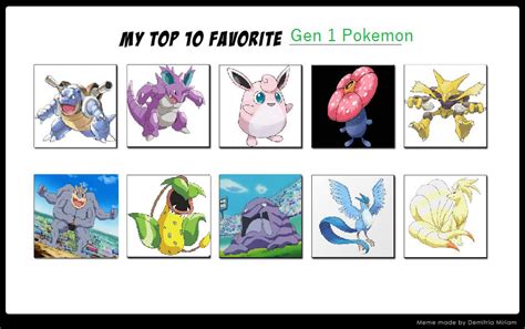 My Top 10 Favorite Gen 1 Pokemon By Lightarcindumati On Deviantart