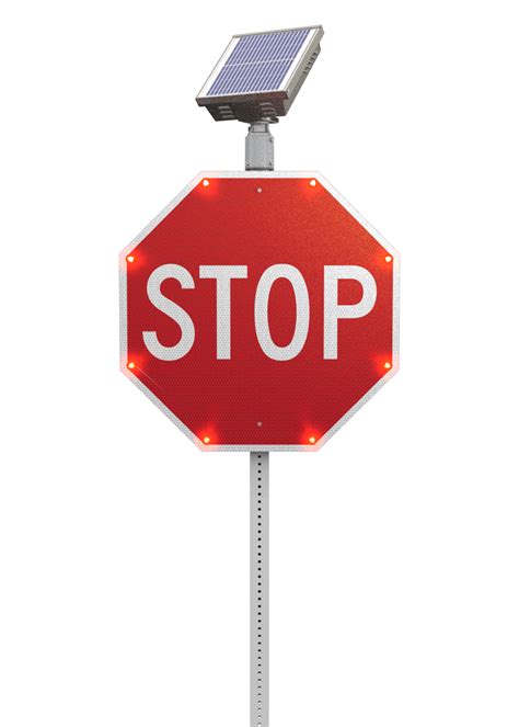 Led Flashing Stop And Warning Signs Led Enhanced Signs Carmanah