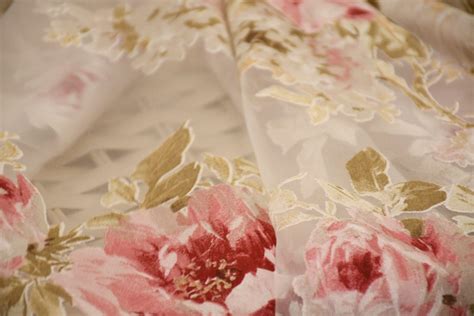 Floral Organza Fabric For Curtains And Covers