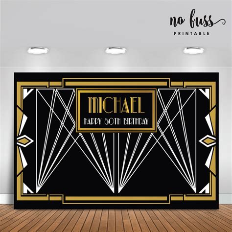 Great Gatsby Backdrop Adults Party Banner Poster Signage Etsy