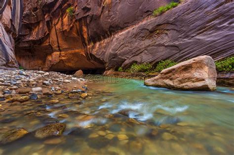 Rocks In The Virgin River Narrows In Zion National Park Stock Image