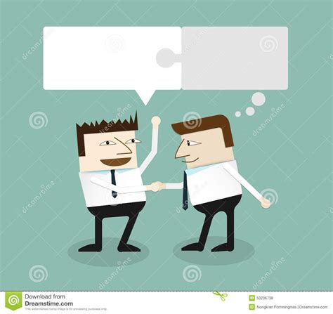 Conversation Exchange Between Two Businessmen Stock Vector