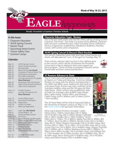 Eagle Happenings Newsletter 051815