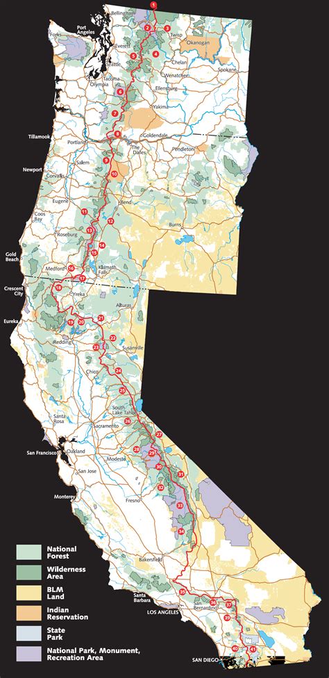 Filepacific Crest Trail Route Overviewpng Wikipedia